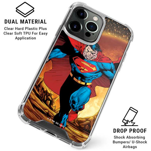 DC Comics Superman Action Pose Art By Jim Lee iPhone 16 Pro Clear Case